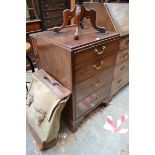 A small mahogany four drawer chest, 53.5cm wide.