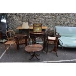 A sundry lot of furniture, to include a bookcase. This lot can only be collected on Saturday 10th