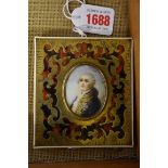 WITHDRAWN FROM SALE French School, bust length portrait miniature of Louis XVI, 5 x 3.7cm oval.