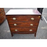 An antique inlaid chest of three drawers, 91cm wide. This lot can only be collected on Saturday 10th