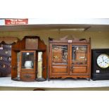 Two old oak smoker's cabinets.