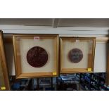 Two reproduction royal wax seals, of Charles I and Edward III.