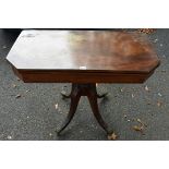 A George III mahogany and ebony line inlaid tea table, 19cm.This lot can only be collected on