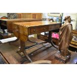 An early 19th century mahogany sofa table, 96cm wide.