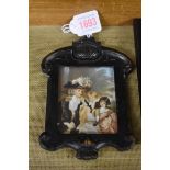 After Joshua Reynolds, portrait miniature of Lady Smith and her Children, on ivory, 9.6 x 7.7cm.