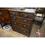 A George III oak chest of drawers, 78.5cm wide.