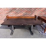A 'Pieff' table, having chrome legs, 200cm long x 100cm wide. This lot can only be collected on
