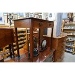 A George III mahogany single drawer side table, 76cm wide.