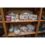 A mixed group of English and Continental pottery and porcelain, s.d. to some, (two shelves)
