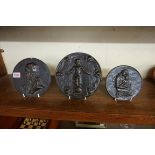 An interesting group of three antique religious bronze plaques, to include: Pope Innocent XI,