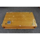 A modern coffee table, with glass top on wooden base, 130 x 76 x 27.5cm high. This lot can only be