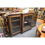 An early 20th century mahogany and blind fret breakfront bookcase, 182.5cm wide.