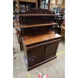 An unusual Victorian mahogany secretaire chiffonier, 91.5cm wide.