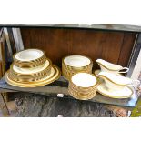 A Royal Worcester 'Durham' pattern part dinner service, comprising: a graduated pair of oval serving