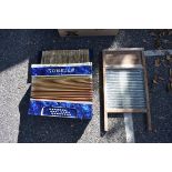 A Tonella accordion; together with an old washboard.This lot can only be collected on Saturday