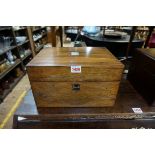 A Victorian rosewood toilet box, with electroplate mounted fittings, 30.5cm wide.