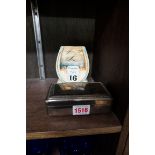 An 'Ivorex' novelty spitfire desk calendar; together with another small casket, the top applied with