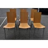 A set of six 'Olly Tango' chairs, made in Italy, to include two carvers, 91cm high. This lot can