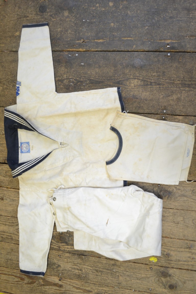 A vintage boy's three piece sailor outfit, by Rowe.