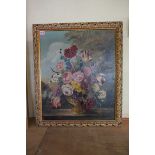 E Vande..., Dutch School, still life of flowers in a vase, indistinctly signed, oil on canvas, 60