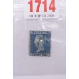 Stamps: a Victoria 2d blue.