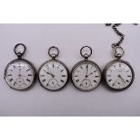 A silver open faced pocket watch, by Graves Sheffield, key wind, 50mm, No. 679602; together with