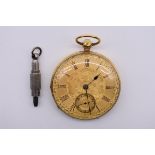 A Victorian 18ct gold pocket watch, by Rotherham & Sons, Coventry No. 78649, key wind, 44mm,