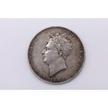 Coins: a George IV 1825 silver half crown.