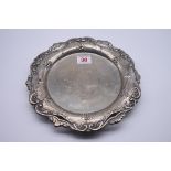 A Portuguese white metal pierced salver, by JAS, Porto, 24cm diameter.