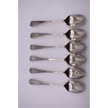 A set of six George III teaspoons, by George Smith II, London 1788, 63g.