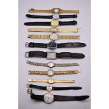 Twelve various wristwatches.