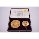 Coins: cased pair of Sir Francis Chichester silver gilt limited edition commemorative medals of