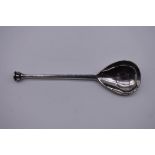 An Arts & crafts style silver seal top spoon, by Guild of Handicraft Ltd, London 1959, 15cm long,
