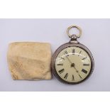 A Victorian silver pair cased verge fusee pocket watch, by Reuben Tennison, Chesterfield, key