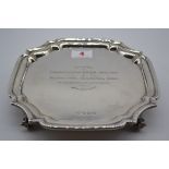 A silver salver, by E Viner Ltd, Sheffield 1931, 19cm, 301.5g.