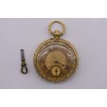 A George IV 18ct gold key wind fusee pocket watch, by V Le Large, No. 1266, having decorated gold