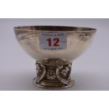 A silver pedestal trophy bowl, by Henry Hodson Plante, London 1921, 8cm high, 322.5g.