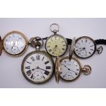 A silver hunter pocket watch, by Goodman Cheapside London, key wind, 44mm; together with a silver