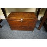 (THH) An early 19th century  mahogany cellarette, the lock stamped 'J T Needs, late Bramah', 61cm