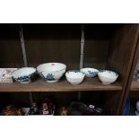 A small collection of Worcester First Period teawares, (slop bowl repaired).