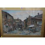 E Roesler Franz, 'A Street Scene in Tivoli, Italy', signed and inscribed 'Roma', further