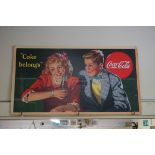 A vintage Coca-Cola advertising poster, 51 x 92cm.