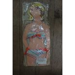 Advertising: a vintage Ramon dishcloth figural cardboard sign, 46cm high.