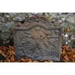 An interesting antique cast iron fireback, inscribed 'Richard Lenard Founder at Bred Fournis, 1636',