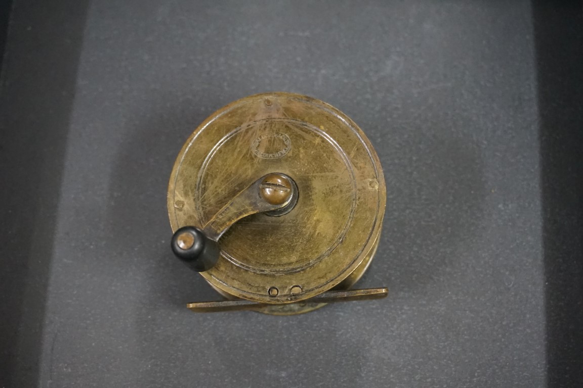 Angling: two old fishing reels, one by S Allcock; together with a cased pair of opera glasses. - Image 2 of 6