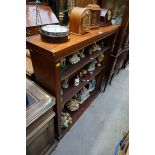 (THH) A late Victorian mahogany open bookcase, 107cm wide.