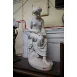 A large Victorian Copeland Parian figure of 'Corinna, The Lyric Muse', 55.5cm high.