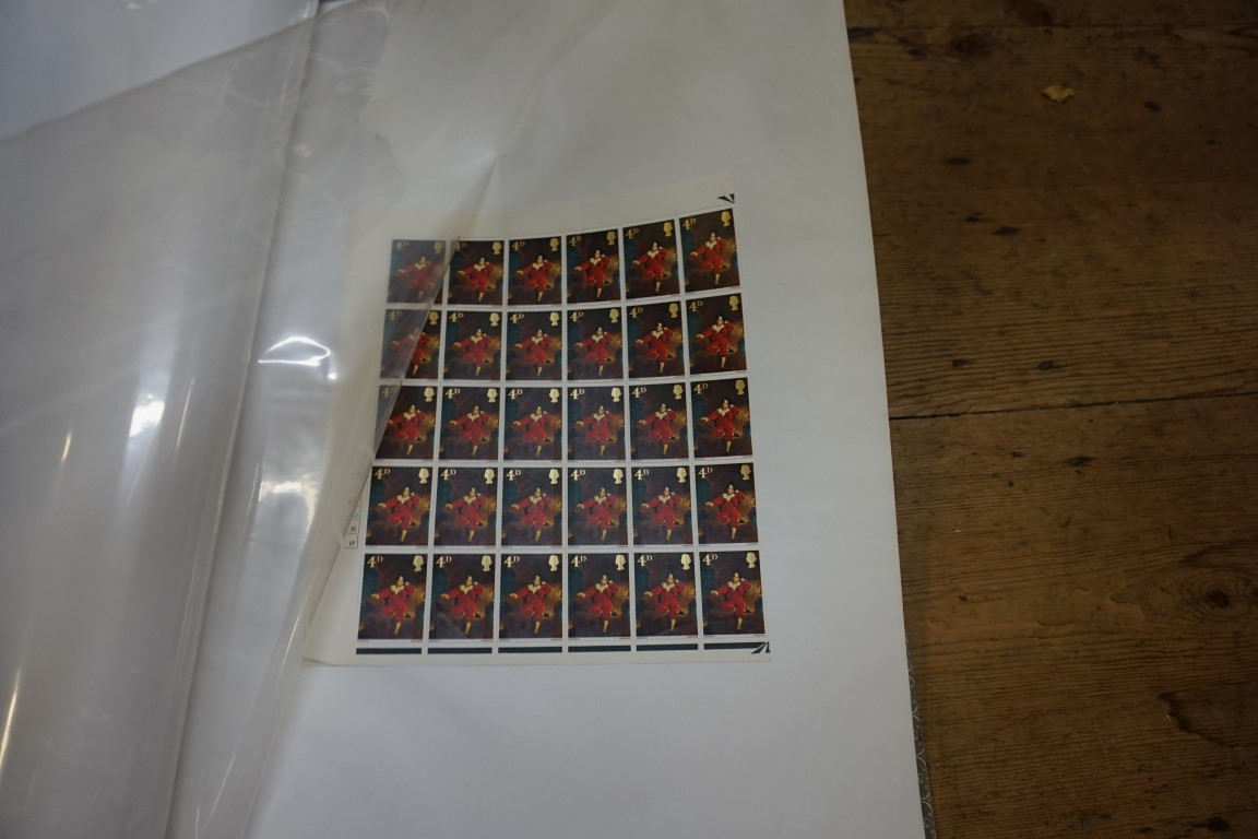 Stamps: a stockbook containing eight sheets of stamps; together with a Chinese watercolour, - Image 4 of 4