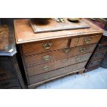 A George III mahogany chest of drawers, 91cm wide.