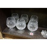 A set of six Waterford 'Kylemore' pattern brandy glasses.